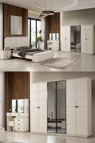 Sude Bohem Benchli Moderne Slaapkamer Set met 6 Deuren