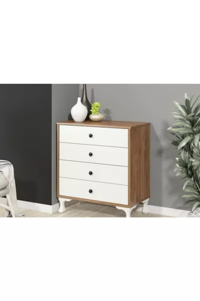 خزانة تورينو من الجوز والأبيض