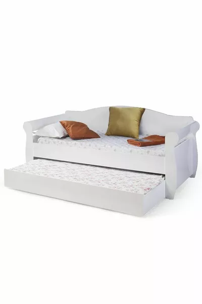 Lit à barreaux avec tiroir blanc - 