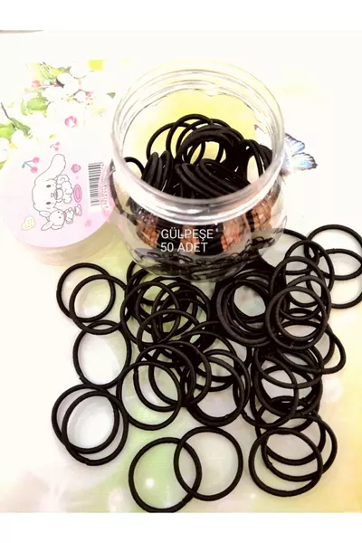 Черна ластична щипка в кутия