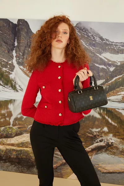 Black Monogram Women's Shoulder Bag 