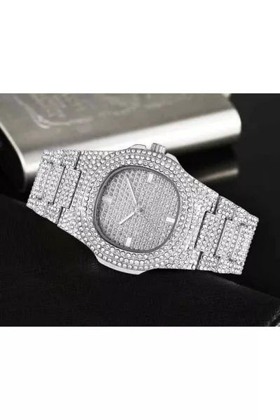 Yeni Model Taşlı Çelik Kol Saati