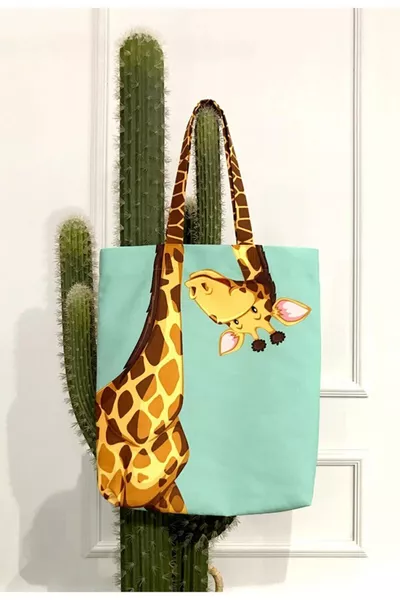 Giraffe Print Beach Bag