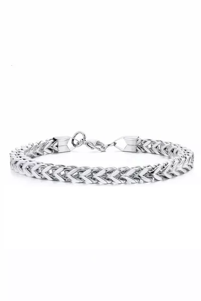 Unisex Fox Tail Non-Tarnish Silver Steel Bracelet