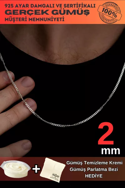 2mm Gourmet Model Sterling Silver Men's Necklace Chain