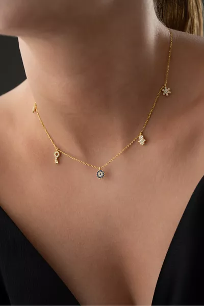  Sterling Silver Luck Gold Necklace