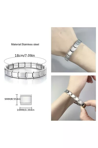 Italian Charm Steel Bracelet | Stainless, Tarnish-Resistant, Unisex, Gift Accessory