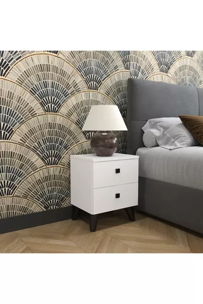 خزانة جانبية أرتيميس 2 بدرجين باللون الأبيض