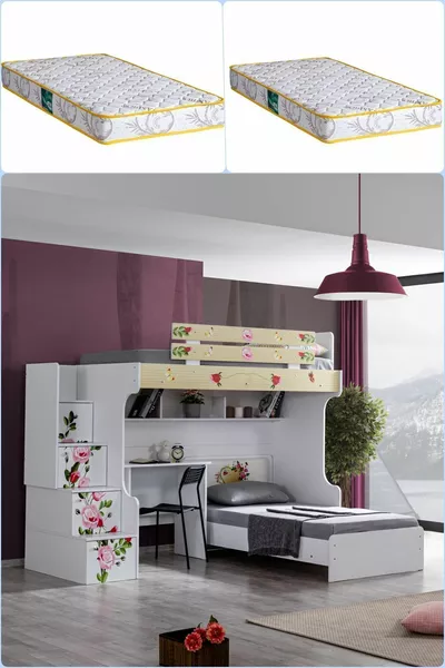 سرير بطابقين، سرير ميرا بطابقين مع مكتب وسريرين مريحين