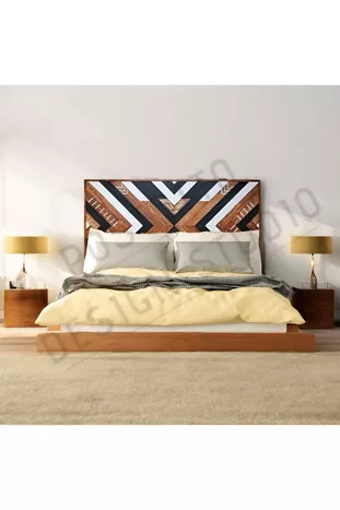 Этническое деревянное двухместное ручной работы изголовье кровати/основание