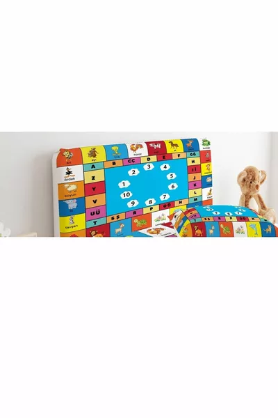 Baza Başlık Kılıfı Renkli Alfabe, Hayvan Ve Sayılar