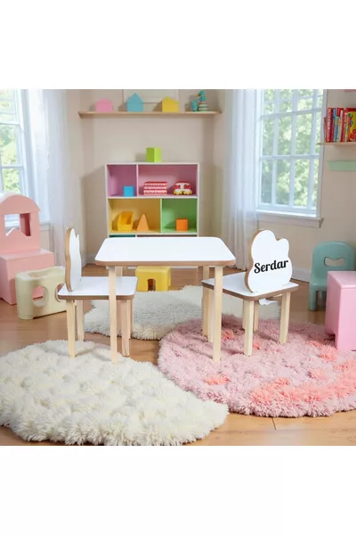 Table pour enfants et ensemble de 2 chaises, table d'activité, mobilier pour enfants, chaise de bureau pour enfants