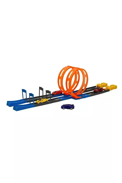 Oyuncak Drag Track Yarış Pistli Yarış Arabası Seti Fırlatma Rampalı  Parça