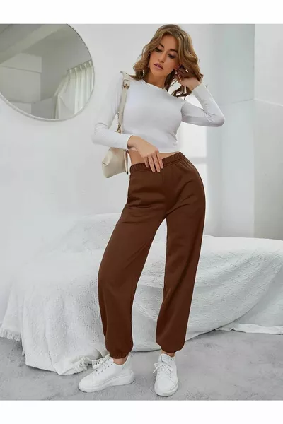 Unisex Sweatpants Brown