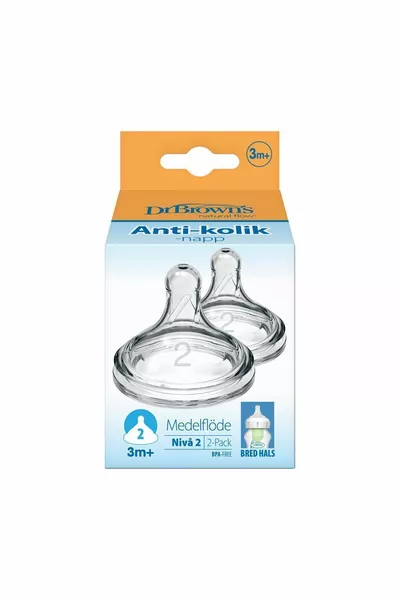 Tettarella in silicone a bocca larga livello 2 Options, confezione doppia