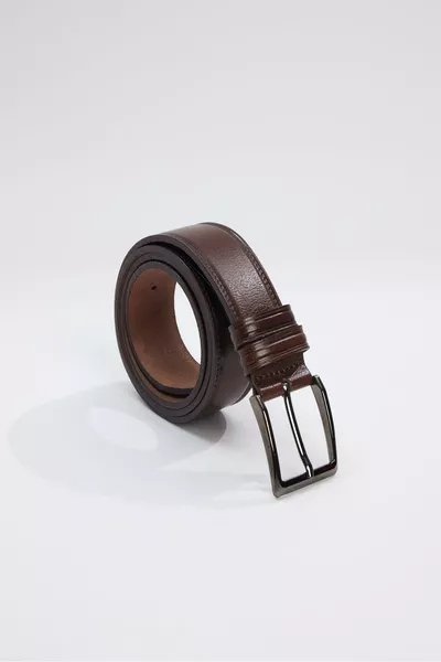Men's % Genuine Leather 3.5 cm Classic Tan Belt