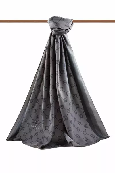 Женский роскошный шёлковый платок из Мадины, дымчатый, разноцветный, 