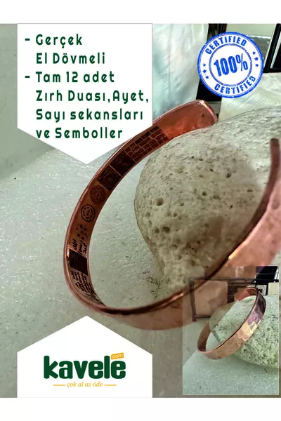 Pure Copper Full Protection Armored Bracelet with Hand Engraving  Cm gr