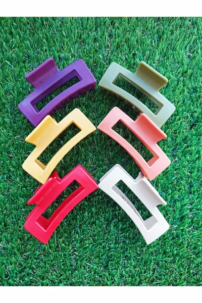 Dames 6-delige Gekleurde Rechthoekige Haarspeldenset