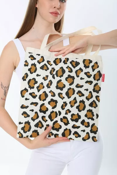 Luipaardprint stoffen tas tote bag