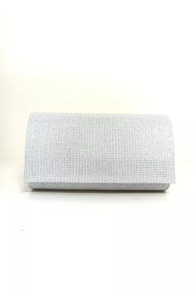 Women's silver glitter mini evening bag