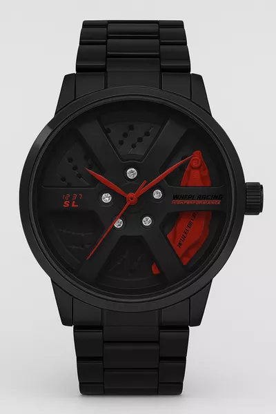 Jant Modeli Siyah Renk Erkek Kol Saati