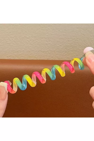 Çicek Kıvır Kıvır Toka, Spiral Renkli Papatya At Kuyruğu Tokası Makarna Toka 