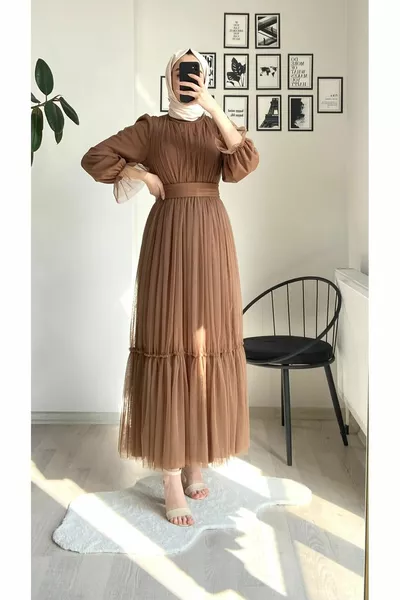 فستان تول محجوب