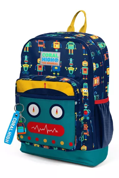 Детска ученическа чанта Тъмносиня Робот 