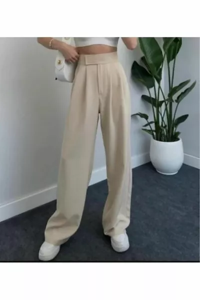 Women's High Waist Velcro Waist Palazzo Pants