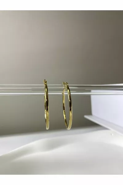 Orecchini a cerchio in acciaio con clip da 3 cm