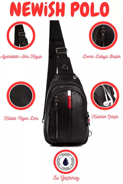 Men's Headphone Jack Crossbody and Shoulder Bag Daily Travel Bag