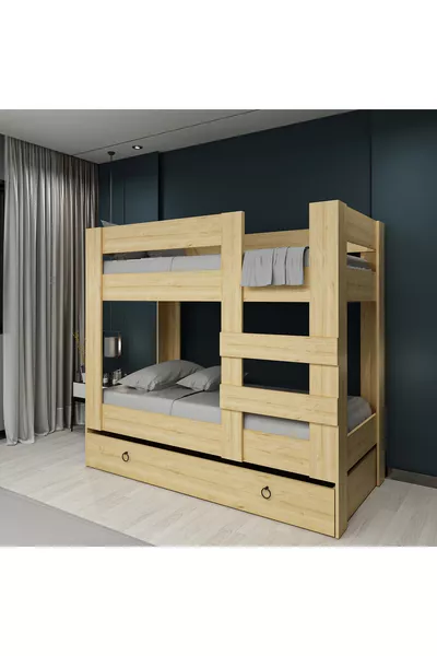 سرير بطابقين للشباب متوافق مع السرير السفلي، سرير صافي مع أسرَّة للأطفال