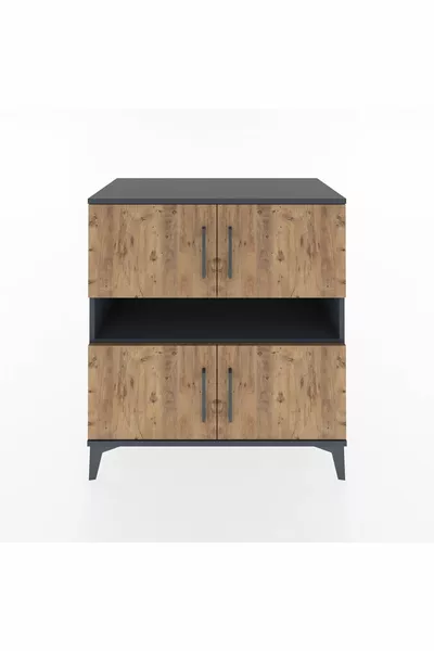 Хиперион скрин с 2 рафта и 4 врати Антрацит-бор