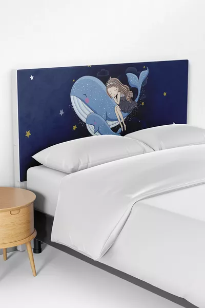 Fish Girl Pattern Children's Bed Base Headboard Cover