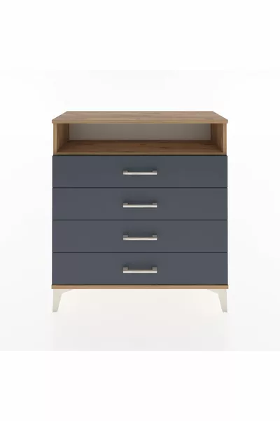 Arges Dresser Single Shelf 4-Drawer Pine-Anthracite