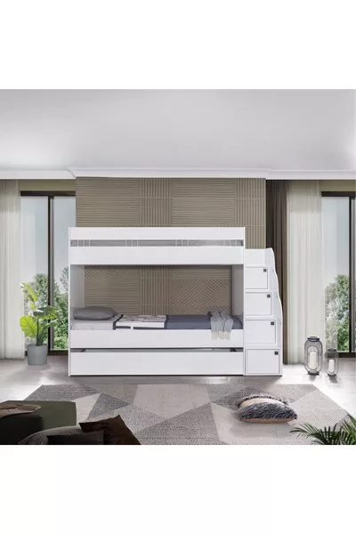 БЯЛ 4-МА ДВОЙНО НИВО ЛЕГЛО КОМПЛЕКТ