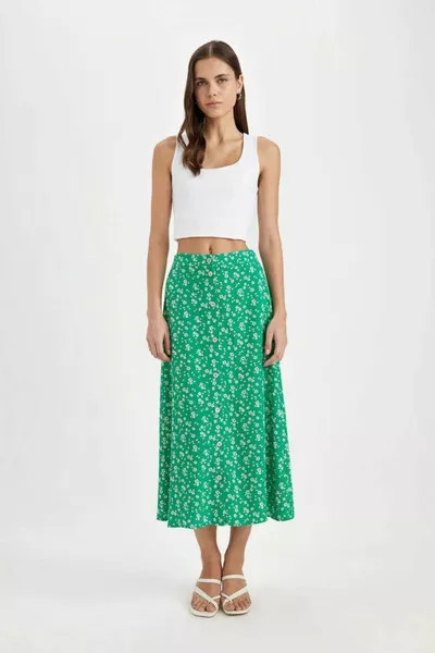 Une jupe midi imprimée à taille normale sm