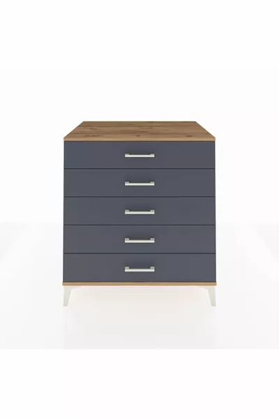 خزانة أدراج كرونوس 5 أدراج صنوبر-أنثراسيت