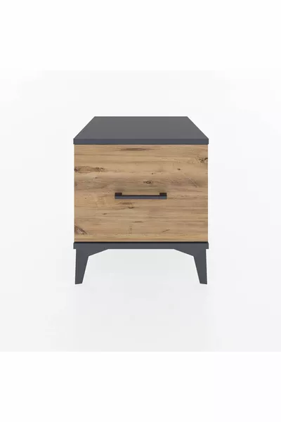 Нощно шкафче Hyperion с едно чекмедже Антрацит-Смърч