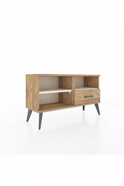 Arges Schrankkommode mit 2 Regalen und 1 Schublade Kiefer-Marmor/Kiefer