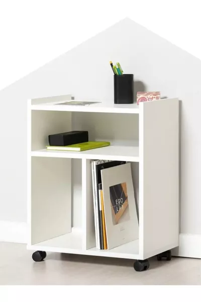 خزانة جانبية فيتيم من MDF باللون الأبيض