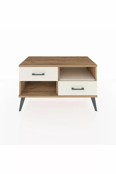 Comò Hyperion con un ripiano e 2 cassetti in pino-ardesia