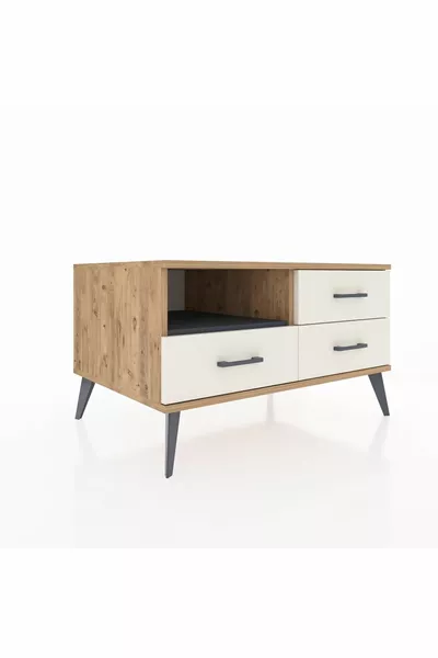 Kronos Dresser Single Shelf 3 Drawers Pine-Anthracite/Flint