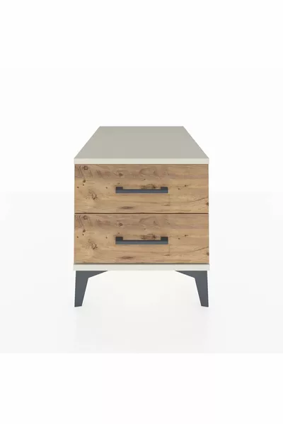 Kronos Nachtkastje met 2 Ladejes, Agaat-Pine