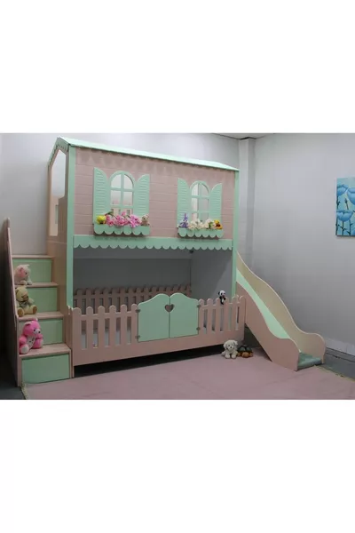 سرير بطابقين مع زحلقة ألاجاتي