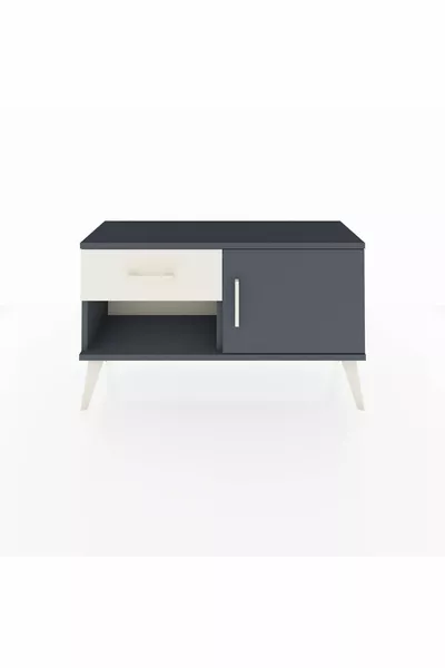 Arges Dresser with Single Shelf, Single Drawer, Single Door Anthracite-Anthracite/Stone Gray