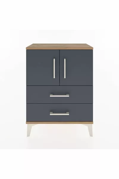 Arges Kastje met 2 Planken, 2 Lades en 2 Deurtjes, Den-Antraciet