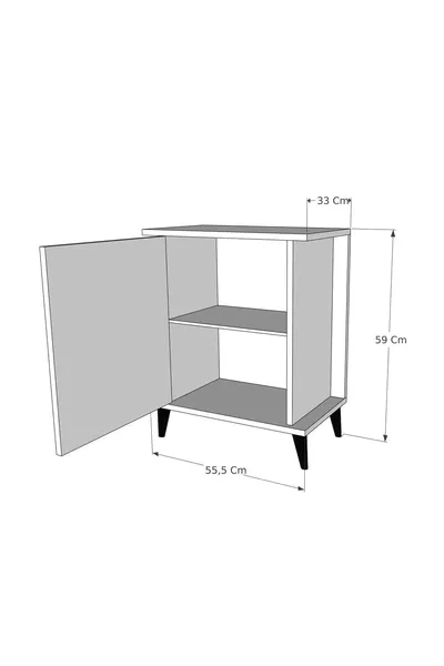 هوم إندا أديلّا رفلي كومودين حديث من خشب الصنوبر الأطلسي
