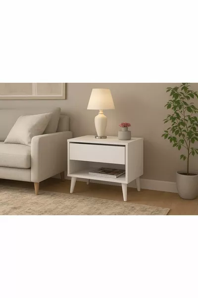 طاولة جانبية بدرج واحد وقسم